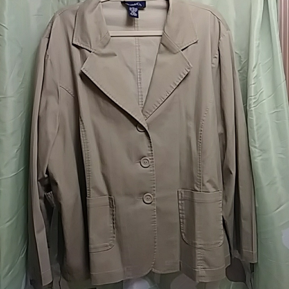 Women's khaki blazer by Denim & Co.